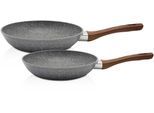 Pfannen-Set KRÜGER "Nevada", grau, Pfannen, Soft-Touch-Griff, Ø 24/28 cm, Induktion