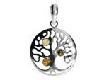 Kettenanhänger OSTSEE-SCHMUCK "Ostsee-Schmuck Anhänger Lebensbaum Anhänger Lebensbaum", weiß, Schmuckanhänger, Damen, 30 x 23mm, Silber 925 (Sterlingsilber), 4,2 g, Kettenanhänger