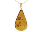 Kette mit Anhänger OSTSEE-SCHMUCK "Ostsee-Schmuck Kette mit Anhänger Tropfen ca. 42 mm lang" Gr. 60, gold, Halsketten, Damen, 60cm, Silber 925 (Sterlingsilber), L: 42