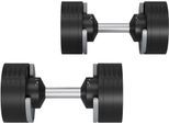 Dumbbell HORIZON FITNESS "verstellbare Hanteln", schwarz (schwarz matt), Hanteln, 40 kg, Kunststoff, Stahl