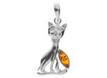 Kettenanhänger OSTSEE-SCHMUCK "Ostsee-Schmuck Anhänger Katze Anhänger Katze", weiß, Schmuckanhänger, Damen, 35 x 15mm, Silber 925 (Sterlingsilber), 2,4 g, Kettenanhänger