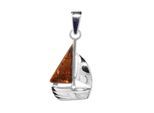Kettenanhänger OSTSEE-SCHMUCK "Ostsee-Schmuck Anhänger Schiffchen Anhänger Schiffchen", weiß, Schmuckanhänger, Damen, 24 x 12mm, Silber 925 (Sterlingsilber), 1 g, Kettenanhänger