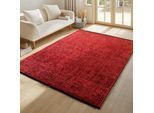 Teppich AYYILDIZ TEPPICHE "SPACE 1900", rot, B:160cm H:7mm L:230cm, Chenille, Teppiche, Teppich, Läufer, Kurzflor, Boho, Vintage, Wohnzimmer