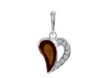 Kettenanhänger OSTSEE-SCHMUCK "Ostsee-Schmuck Anhänger Herz Anhänger Herz", weiß, Schmuckanhänger, Damen, 23 x 12mm, Silber 925 (Sterlingsilber), 1,2 g, Kettenanhänger