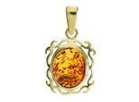 Kettenanhänger OSTSEE-SCHMUCK "Ostsee-Schmuck Anhänger Konstanze Anhänger Konstanze", gelb, Schmuckanhänger, Damen, 23 x 12mm, Gelbgold 333, 1,4 g, Kettenanhänger