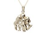 Kette mit Anhänger OSTSEE-SCHMUCK "Ostsee-Schmuck Kette mit Anhänger Tierkreiszeichen Wassermann" Gr. 45, gold, Halsketten, Damen, 45cm, Gelbgold 333, L: 42