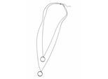Lange Kette FIRETTI "doppelreihige Kette mit 2 Ringanhängern", grau (metallfarben), Halsketten, Damen, Metall, L: 57
