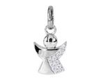 Kettenanhänger OSTSEE-SCHMUCK "Ostsee-Schmuck Anhänger kleiner Engel Anhänger kleiner Engel", weiß, Schmuckanhänger, Damen, 18x9mm, Silber 925 (Sterlingsilber), 0,7 g, Kettenanhänger
