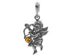 Kettenanhänger OSTSEE-SCHMUCK "Ostsee-Schmuck Anhänger Engel Amor Anhänger Engel Amor", weiß, Schmuckanhänger, Damen, 33 x 17mm, Silber 925 (Sterlingsilber), 3,4 g, Kettenanhänger