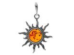 Kettenanhänger OSTSEE-SCHMUCK "Ostsee-Schmuck Anhänger Sonne 26 mm Anhänger Sonne 26 mm", weiß, Schmuckanhänger, Damen, 38 x 24mm, Silber 925 (Sterlingsilber), 3,1 g, Kettenanhänger