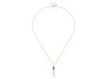 Kette mit Anhänger SMART JEWEL "mit edlen Steinen und Süßwasser-Perle, Silber 925", grün (gold), Halsketten, Damen, 45cm, Silber 925 (Sterlingsilber)