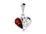 Kettenanhänger OSTSEE-SCHMUCK "Ostsee-Schmuck Anhänger Herz 15 mm Anhänger Herz 15 mm", weiß, Schmuckanhänger, Damen, 25x15mm, Silber 925 (Sterlingsilber), 1,6 g, Kettenanhänger