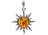 Kettenanhänger OSTSEE-SCHMUCK "Ostsee-Schmuck Anhänger Sonne 30 mm Anhänger Sonne 30 mm", weiß, Schmuckanhänger, Damen, 40 x 30mm, Silber 925 (Sterlingsilber), 3,7 g, Kettenanhänger