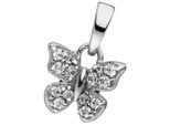 Schmetterlingsanhänger JOBO "Anhänger Schmetterling", silber (silber 925), Schmuckanhänger, Damen, Silber 925 (Sterlingsilber), 925 Silber mit 14 Zirkonia