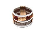 Armband "Valea", Damen, Gr. Leder, gold (broncefarbig), COLLEZIONE ALESSANDRO, Armbänder Armband