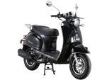 Motorroller ALPHA MOTORS "Venus", schwarz (schwarz, schwarz), Motorroller, 45 km/h, im Retro-Look, B:67cm H:115cm L:189cm