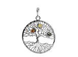Kettenanhänger OSTSEE-SCHMUCK "Ostsee-Schmuck Anhänger Lebensbaum Anhänger Lebensbaum", weiß, Schmuckanhänger, Damen, 42x22mm, Silber 925 (Sterlingsilber), 4,1 g, Kettenanhänger