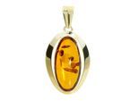 Kettenanhänger OSTSEE-SCHMUCK "Ostsee-Schmuck Anhänger Frieda Anhänger Frieda", gelb, Schmuckanhänger, Damen, 48 x 24mm, Gelbgold 333, 4,9 g, Kettenanhänger