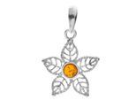 Kettenanhänger OSTSEE-SCHMUCK "Ostsee-Schmuck Anhänger Blüte Anhänger Blüte", weiß, Schmuckanhänger, Damen, 27x18mm, Silber 925 (Sterlingsilber), 1,5 g, Kettenanhänger
