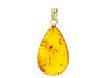 Kettenanhänger OSTSEE-SCHMUCK "Ostsee-Schmuck Anhänger Klassisch 30 mm - Gold 333/000", gelb, Schmuckanhänger, Damen, 32 x 17mm, Bernstein, 2,8 g, Kettenanhänger