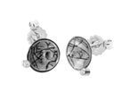 Paar Ohrstecker OSTSEE-SCHMUCK "Ostsee-Schmuck Ohrstecker Runo - Sarah Vicenza", weiß, Ohrringe, Damen, 9mm rund, Silber 925 (Sterlingsilber)