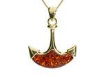 Kette mit Anhänger OSTSEE-SCHMUCK "Ostsee-Schmuck Kette mit Anhänger Anker Kette mit Anhänger Anker" Gr. 42, gold, Halsketten, Damen, 42cm, Silber 925 (Sterlingsilber), L: 42