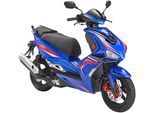 Motorroller LUXXON "F18", blau (blau, schwarz), Motorroller, 45 km/h, 2 Sitzplätze, für Erwachsene, Sportliches Design, 4-Takt Motor, B:71cm H:118cm L:185cm