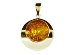 Kettenanhänger OSTSEE-SCHMUCK "Ostsee-Schmuck Anhänger Henni Anhänger Henni", gelb, Schmuckanhänger, Damen, 40 x 28mm, Gelbgold 333, 6,3 g, Kettenanhänger