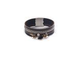 Armband "Kaya", Damen, Gr. Leder, schwarz, COLLEZIONE ALESSANDRO, Armbänder Armband