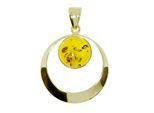 Kettenanhänger OSTSEE-SCHMUCK "Ostsee-Schmuck Anhänger Lenka Anhänger Lenka", gelb, Schmuckanhänger, Damen, 44 x 30mm, Gelbgold 333, 7,5 g, Kettenanhänger