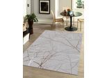 Teppich MERINOS "Creation 50055", grau, B:120cm H:10mm L:170cm, Polyester, Teppiche, Teppich, elegant, glänzend, Kurzflor, Indoor, pflegeleicht, robust
