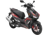 Motorroller LUXXON "F18", schwarz (schwarz, rot, schwarz), Motorroller, 45 km/h, 2 Sitzplätze, für Erwachsene, Sportliches Design, 4-Takt Motor, B:71cm H:118cm L:185cm