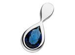 Kettenanhänger JOBO "Anhänger Tropfen", silber (silber 925), Schmuckanhänger, Damen, Silber 925 (Sterlingsilber), Kettenanhänger, 925 Silber mit blauem Glasstein