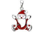 Kettenanhänger JOBO "Anhänger Weihnachtsmann", rot, Schmuckanhänger, Damen, Silber 925 (Sterlingsilber), Kettenanhänger, 925 Silber