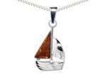 Kette mit Anhänger OSTSEE-SCHMUCK "Ostsee-Schmuck Kette mit Anhänger Schiffchen" Gr. 40, silber, Halsketten, Damen, 40cm, Silber 925 (Sterlingsilber), L: 40