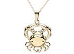 Kette mit Anhänger OSTSEE-SCHMUCK "Ostsee-Schmuck Kette mit Anhänger Tierkreiszeichen Krebs" Gr. 45, gold, Halsketten, Damen, 45cm, Gelbgold 333, L: 42