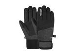 Skihandschuhe REUSCH "Fergus GORE-TEX", Damen, Gr. 10, schwarz (dunkelgrau, schwarz), 88% Polyester, 11% Lederimitat, 1% Elasthan, unifarben, Handschuhe, mit wasserdichter und atmungsaktiver Funktion