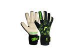 Torwarthandschuhe REUSCH "Pure Contact Gold", Damen, Gr. 10.5, schwarz (schwarz, grün), 53% Elastodien, 40% Polyester, 5% Polyamid, 2% Baumwolle, mehrfarbig, Handschuhe, mit Innennaht Schnitt und Grip Gold Belag
