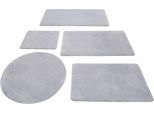 Badematte WECON HOME BASICS "Joris" Gr. 3, grau (hellgrau), H:20mm, Polyester, Badematten, Badematte, waschbar, viele Größen, Badezimmerteppich, uni