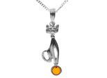 Kette mit Anhänger OSTSEE-SCHMUCK "Ostsee-Schmuck Kette mit Anhänger Katze Kette mit Anhänger Katze" Gr. 45, silber, Halsketten, Damen, 45cm, Silber 925 (Sterlingsilber), L: 42