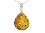 Kette mit Anhänger OSTSEE-SCHMUCK "Ostsee-Schmuck Kette mit Anhänger Tropfen ca. 22 mm lang" Gr. 60, silber, Halsketten, Damen, 60cm, Silber 925 (Sterlingsilber), L: 42