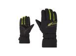 Skihandschuhe ZIENER "GORDANUS-Z AS glove man", Damen, Gr. 8,5, schwarz.lime, Obermaterial: 100% Polyester; Innenseite: 100% Polyester; Futter: 100% Polyester; Wattierung: 100% Polyester, Handschuhe