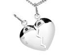 Kette mit Anhänger OSTSEE-SCHMUCK "Ostsee-Schmuck Kette mit Anhänger geteiltes Herz" Gr. 45, silber, Halsketten, Damen, 45cm, Silber 925 (Sterlingsilber), L: 42