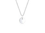 Kette mit Anhänger ELLI "Panzerkette mit Kreis Rund Plättchen 925 Silber" Gr. 45, silber, Halsketten, Damen, 45, ohne Stein, Silber 925 (Sterlingsilber), L: 45
