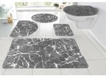 Badematte MY HOME "Marble" Gr. 4, grau (anthrazit), H:15mm, Polyester, Badematten, Badematte, Badteppich, Marmor-Design, auch als 3-teiliges Badematten Set