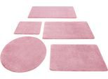 Badematte WECON HOME BASICS "Joris" Gr. 3, rosa, H:20mm, Polyester, Badematten, Badematte, waschbar, viele Größen, Badezimmerteppich, uni