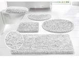 Badematte MY HOME "Micro exclusiv, Badvorleger, Badezimmer Teppich" Gr. 2, silber (silberfarben), H:55mm, Polyester, Badematten, Badteppich, Badematten auch als 3 teiliges Set & rund erhältlich