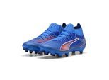 Fußballschuh PUMA "ULTRA 6 MATCH+ FG/AG Fußballschuhe Damen", Damen, Gr. 42, weiß (ultra blau weiß glowing rot), Obermaterial: Synthetik, Textil. Futter: Synthetik, Textil. Innensohle: Textil. Laufsohle: Synthetik, Schuhe Fußballschuh