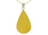 Kette mit Anhänger OSTSEE-SCHMUCK "Ostsee-Schmuck Kette mit Anhänger Tropfen ca. 30 mm lang" Gr. 60, gold, Halsketten, Damen, 60cm, Silber 925 (Sterlingsilber), L: 42