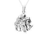 Kette mit Anhänger OSTSEE-SCHMUCK "Ostsee-Schmuck Kette mit Anhänger Tierkreiszeichen Wassermann" Gr. 45, silber, Halsketten, Damen, 45cm, Silber 925 (Sterlingsilber), L: 42